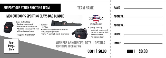 MEC Outdoors Sporting Clays Bag Bundle Raffle Ticket V1 Product Front