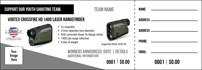 Vortex Crossfire HD 1400 Laser Rangefinder Raffle Ticket V1 Product Front