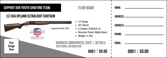 CZ-USA Upland Ultralight Shotgun Raffle Ticket  V1 Product Front