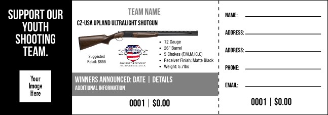 CZ-USA Upland Ultralight Shotgun Raffle Ticket V2 Product Front