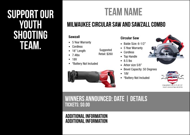 Milwaukee Circular Saw and Sawzall Combo Postcard V2 Product Front