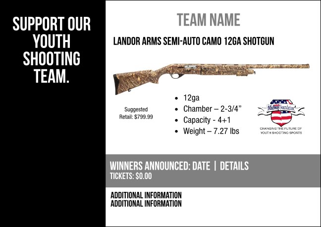 Landor Arms Semi-Auto Camo 12ga Shotgun V2 Postcard Product Front