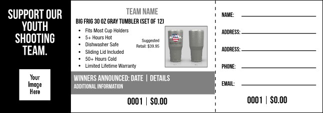 Big Frig 30oz Gray Tumbler (Set of 12) V2 Raffle Ticket Product Front