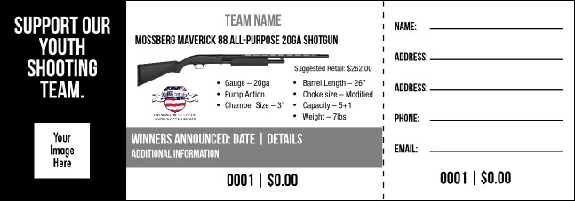 Mossberg Maverick 88 All-Purpose 20ga Shotgun V2 Raffle Ticket Product Front