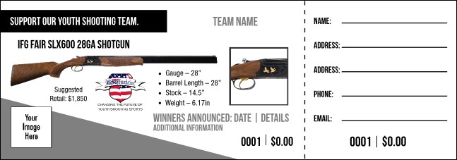 IFG Fair SLX600 28ga Shotgun V1 Raffle Ticket Product Front