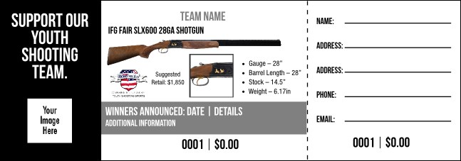 IFG Fair SLX600 28ga Shotgun V2 Raffle Ticket Product Front