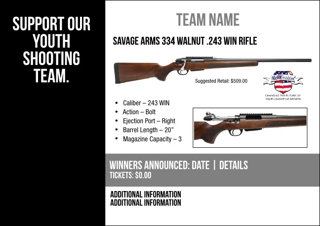 Savage Arms 334 Walnut .243 WIN Rifle V2 Postcard Product Front
