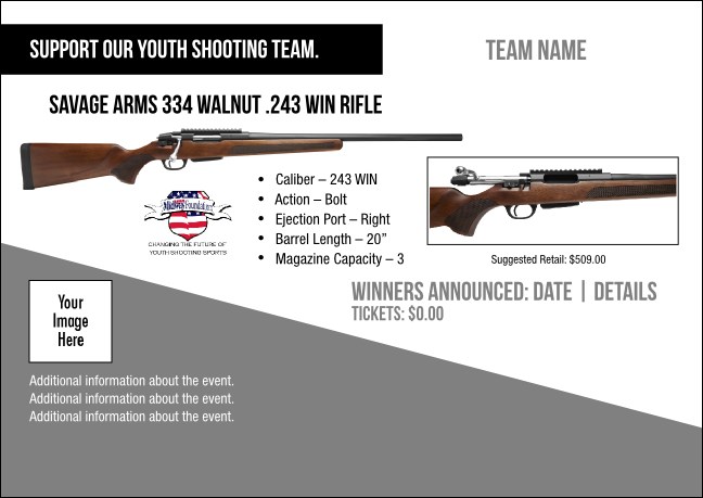 Savage Arms 334 Walnut .243 WIN Rifle V1 Postcard Product Front